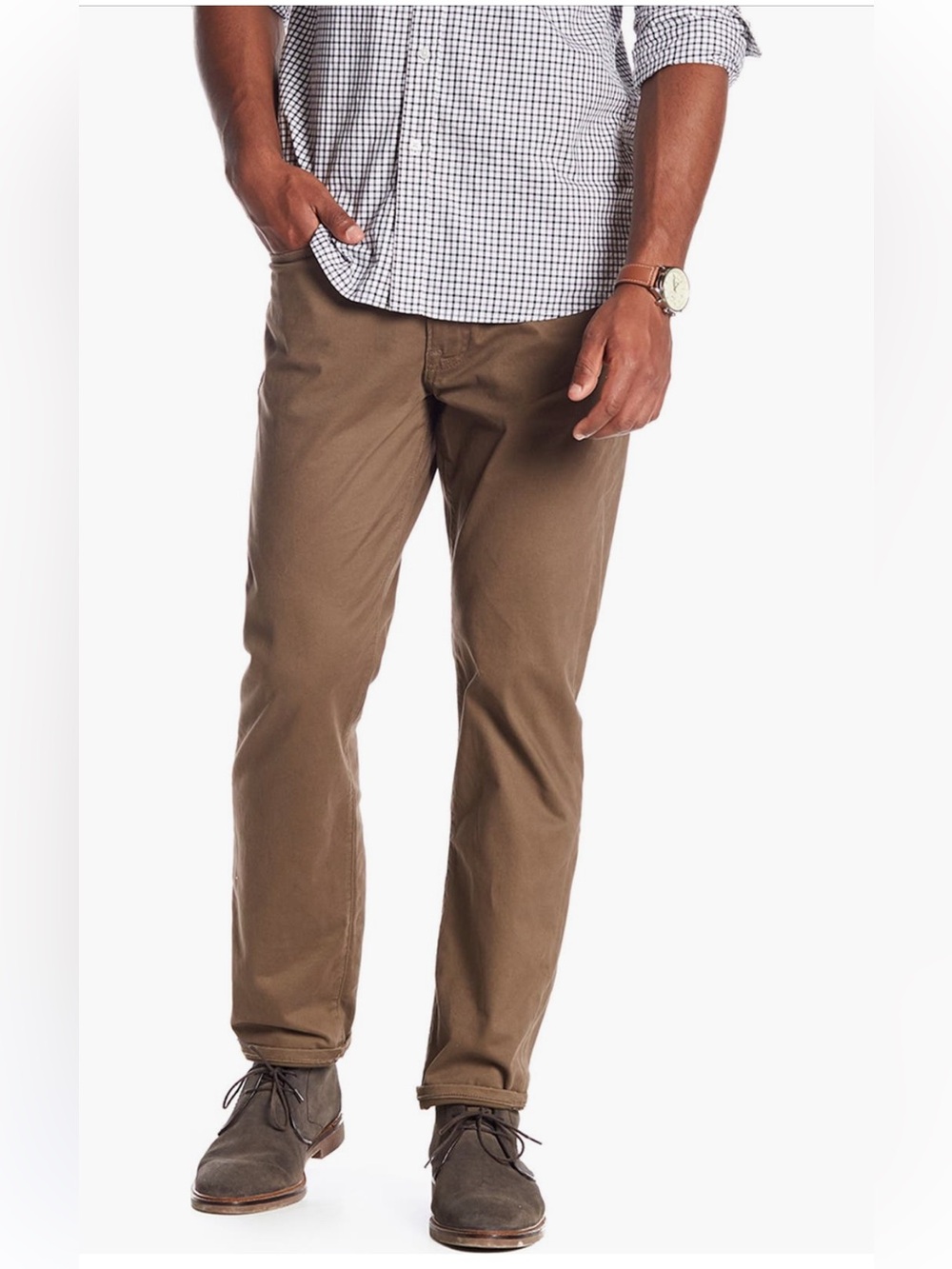 Lucky Brand 121 Slim Straight Leg Pants • BARK Brown • Size 40x30 • NWT - Picture 2 of 12